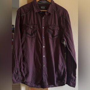 Buckle Black Label Mens XL Tailored Fit Long Sleeve Button Down Western Shirt